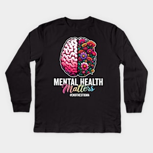 End the Stigma Mental Health Awareness Kids Long Sleeve T-Shirt